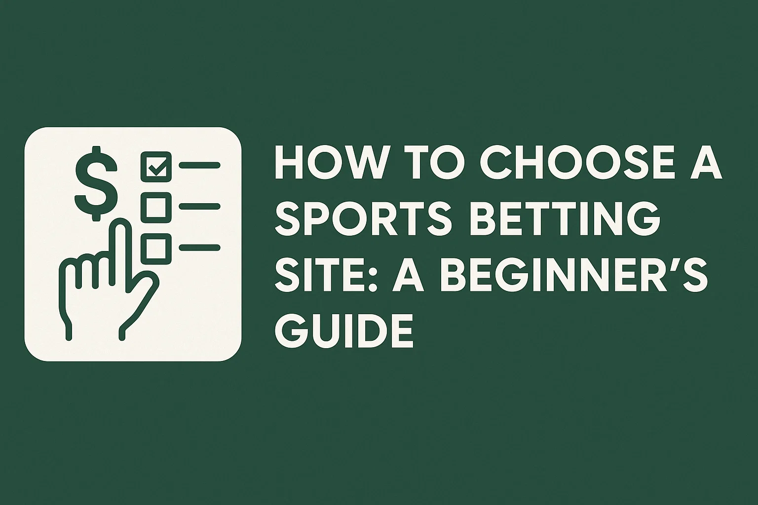 How to Choose a Sports Betting Site: A Beginner's Guide